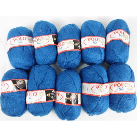 Vintage Lana Moro POLO Brushed Acrylic Yarn Blue #262 Lot of 10 Knitting Worsted - Picture 1 of 4